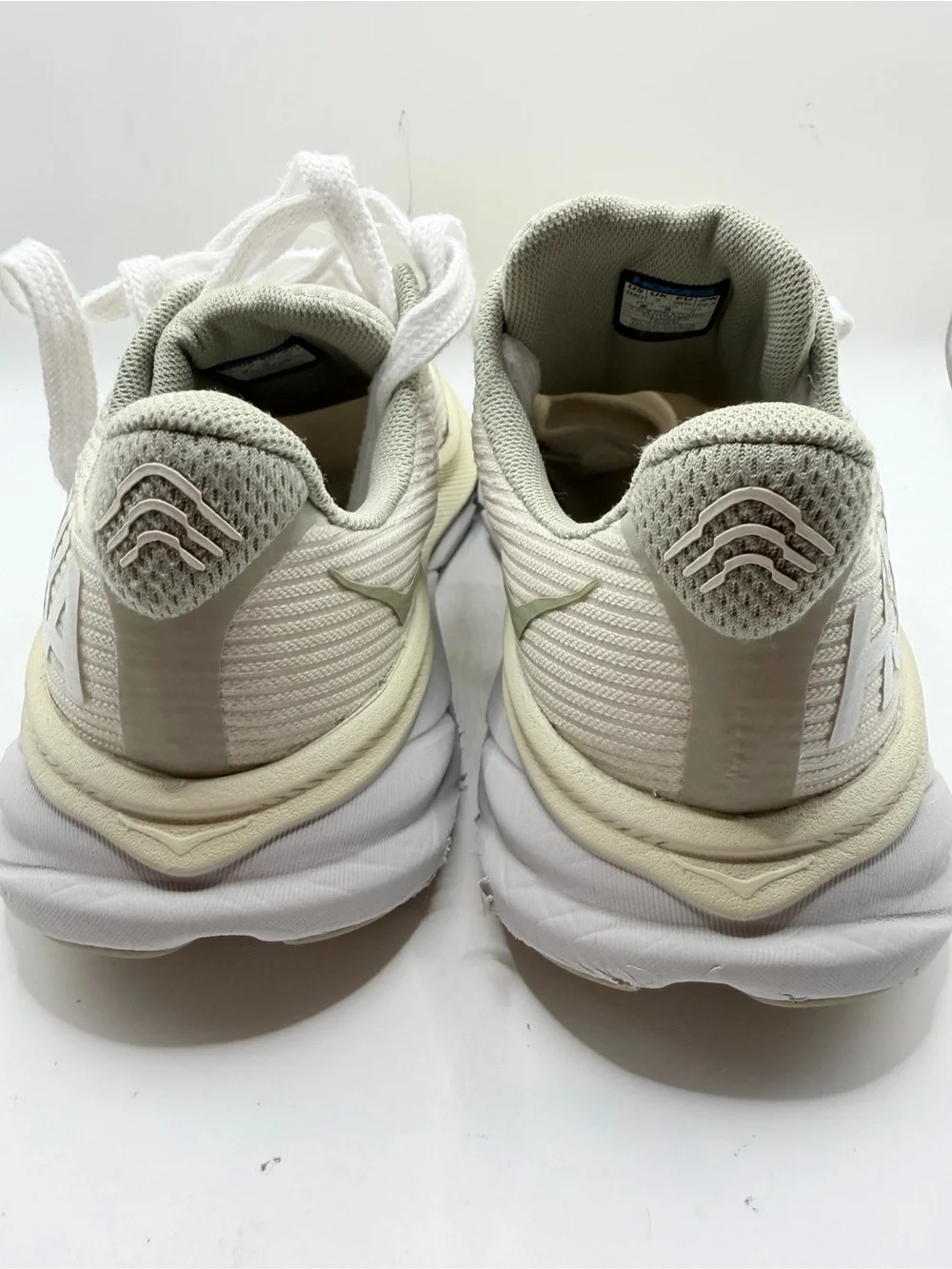 Hoka Women's Cream and White Cushion Running Shoes